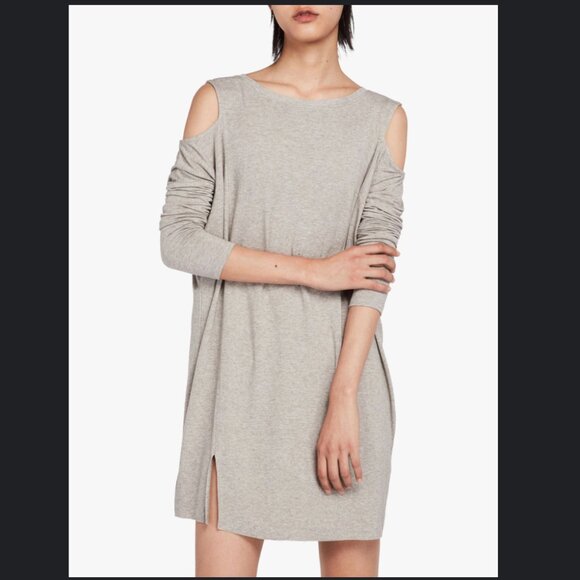 <All Saints> Esther Cold-Shoulder Grey Jersey Dress - Picture 7 of 16